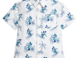 Mickey and Minnie Mouse Summer Fun Woven Shirt for Kids here now