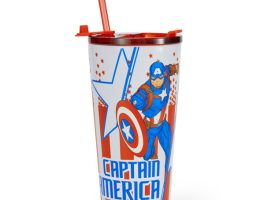 Captain America Stainless Steel Tumbler with Straw is now available