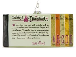 Disneyland Ticket Book Blown Glass Ornament – Disneyland 70th Anniversary released today
