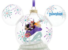 Mickey and Minnie Mouse Icon Glass Ball Ornament – Space Mountain – Disneyland here now