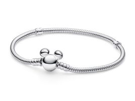 Mickey Mouse Icon Snake Chain Bracelet by Pandora – Silver now out for purchase