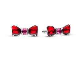 Snow White Bow Earrings by Pandora is now available for purchase