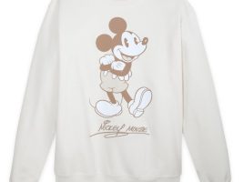 Mickey Mouse Signature Pullover Sweatshirt for Adults – Beige – Exclusive is now available
