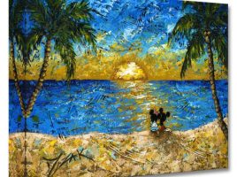 Mickey and Minnie Mouse ”Sunset for Minnie and Me” Giclée by Trevor Mezak here now