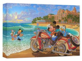 Mickey Mouse and Friends ”Where the Road Meets the Sea” Giclée on Canvas by Manuel Hernandez can now be purchased online
