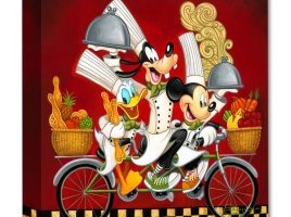 Mickey Mouse and Friends ”Wheeling with Flavor” Giclée on Canvas by Tim Rogerson is available online for purchase