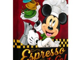 Mickey Mouse ”Espresso to Go!” Giclée on Canvas by Tim Rogerson – Buy Now