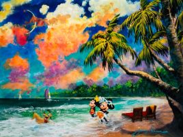 Mickey Mouse and Friends ”Together in Paradise” Canvas Artwork by James Coleman – Limited Edition available online for purchase