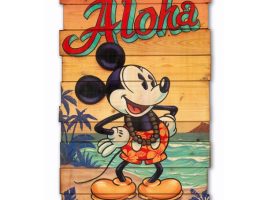 Mickey Mouse ”Waves of Aloha” Artwork on Wood by Trevor Carlton – Signed Limited Edition – Buy It Today!