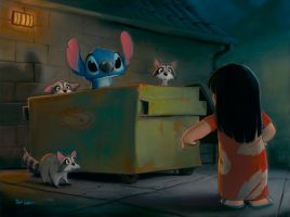 Lilo & Stitch ”Diving” Gallery Wrapped Canvas by Rob Kaz – Signed Limited Edition is now available