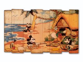 Mickey Mouse and Friends ”Fab 5 Go Hawaiian” Print on Wood by Trevor Carlton – Signed Limited Edition now out