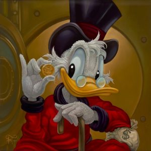 Scrooge McDuck ''Lavish Life'' Gallery Wrapped Canvas by Jared Franco - Limited Edition
