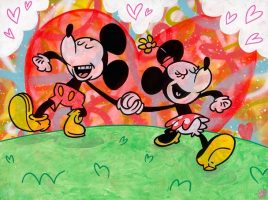 Mickey and Minnie Mouse ”Love Goes Hand in Hand” Gallery Wrapped Canvas by Beau Hufford – Limited Edition has hit the shelves for purchase