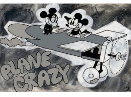 Mickey and Minnie Mouse ”Plane Crazy” Gallery Wrapped Canvas by Beau Hufford – Plane Crazy – Limited Edition is here now