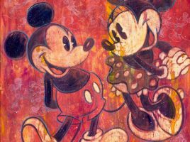 Mickey and Minnie Mouse ”Drawn Together” Gallery Wrapped Canvas by Stephen Fishwick – Limited Edition here now