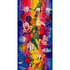 Mickey Mouse and Friends ''How Far We've Come'' Gallery Wrapped Canvas by Stephen Fishwick - Limited Edition