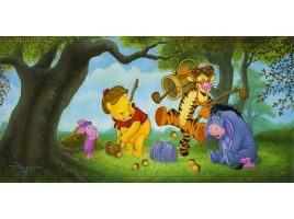 Winnie the Pooh and Pals ”Pooh Over Par” Gallery Wrapped Canvas by Tim Rogerson – Limited Edition here now