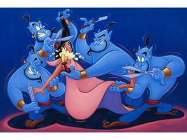 Aladdin ”Genie at Your Service” Gallery Wrapped Canvas by Tim Rogerson – Limited Edition – Buy It Today!