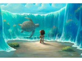 Moana ”Moana’s New Friend” Gallery Wrapped Canvas by Rob Kaz – Limited Edition is available online