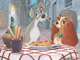 Lady and the Tramp ”Special Night” Gallery Wrapped Canvas by Michelle St.Laurent – Limited Edition was released today