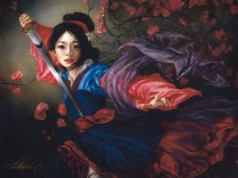 Mulan ”The Elegant Warrior” Gallery Wrapped Canvas by Heather Edwards – Limited Edition available online