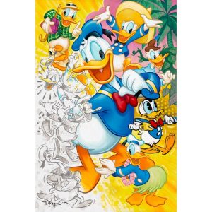 Donald Duck ''90 Years of Donald'' Gallery Wrapped Canvas by Tim Rogerson - Limited Edition