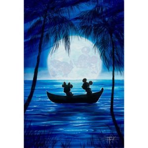 Mickey and Minnie Mouse ''Moonlight Moment'' Gallery Wrapped Canvas by Stephen Fishwick - Limited Edition