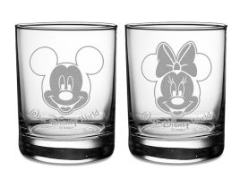Mickey and Minnie Mouse Glass Set by Arribas – Walt Disney World – Personalized is available online
