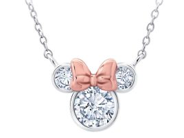 Minnie Mouse Icon Bezel Set Necklace by CRISLU available online for purchase