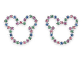 Mickey Mouse Icon Multi-Colored Gems Earrings by Rebecca Hook – Buy Online Now