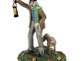 The Haunted Mansion Caretaker and Dog Light-Up Miniature by Department 56 is available online for purchase