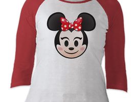 Minnie Mouse Emoji 3/4 Sleeve Raglan Tee for Women – Customizable | Disney Store now out for purchase