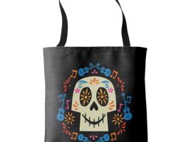 Coco Skull with Guitars & Flowers Tote Bag – Customizable | Disney Store is available online for purchase