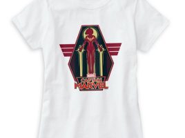 Marvel’s Captain Marvel Flying Character Badge T-Shirt for Women – Customizable | Disney Store has hit the shelves