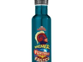 Marvel’s Captain Marvel Higher Further Faster Stainless Steel Water Bottle – Customizable | Disney Store can now be purchased online
