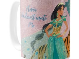 Jasmine and Raja ”Never Underestimate Me” Coffee Mug – Aladdin – Live Action Film – Customized | Disney Store available online for purchase