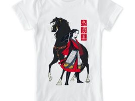 Mulan Beside Black Wind Illustration T-Shirt for Girls – Live Action Film – Customized | Disney Store released today