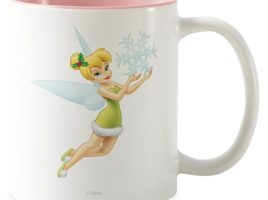 Tinker Bell with Snowflake Holiday Two-Tone Mug – Customized | Disney Store – Buy It Today!