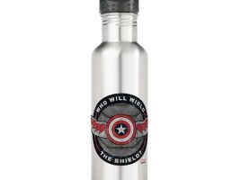 The Falcon and The Winter Soldier: ”Who Will Wield The Shield?” Stainless Steel Water Bottle – Customized | Disney Store available online for purchase