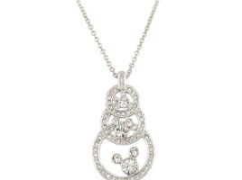 Mickey Mouse Three Circle high quality crystal stones Necklace by Arribas is now out for purchase
