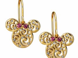 Minnie Mouse Filigree Icon Earrings by Arribas – Gold is here now