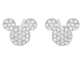 Mickey Mouse Icon Stud Earrings by CRISLU – Platinum is now available online