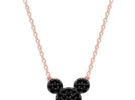 Mickey Mouse Black Pave Necklace by CRISLU – Rose Gold available online for purchase