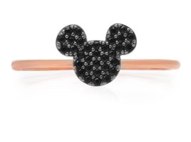 Mickey Mouse Black Pave Icon Ring by CRISLU – Rose Gold – Purchase Online Now