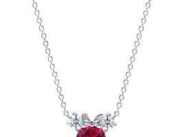 Minnie Mouse Birthstone Necklace by CRISLU – Platinum is available online for purchase