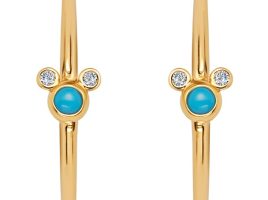 Mickey Mouse Icon Turquoise Hoop Earrings by CRISLU – Purchase Online Now