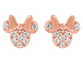 Minnie Mouse Icon Pavé Rose Gold Earrings by Rebecca Hook is now available for purchase