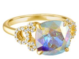 Mickey Mouse Icon Aurora Borealis Stone Ring by Rebecca Hook available online