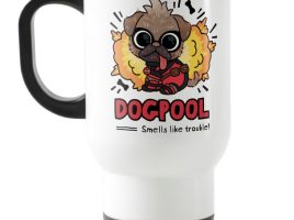 Dogpool Smells Like Trouble Travel Mug – Deadpool & Wolverine – Customizable | Disney Store now available online