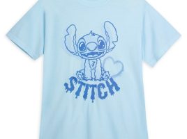 Stitch Valentine’s Day T-Shirt for Adults – Lilo & Stitch – Light Blue here now
